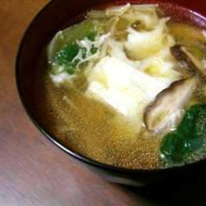 青梗菜とザーサイの中華スープ